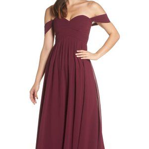 COPY - 🆕️ LULUS | Maroon Chiffon Bridesmaid Gown Prom